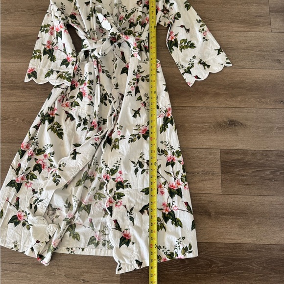 Heidi Carey White Hummingbird Classic Robe. 100 % Cotton - Picture 9 of 12